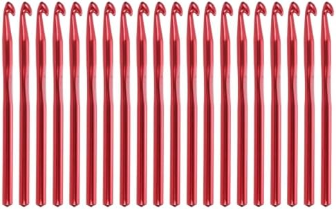 uxcell 20Pcs Aluminum Crochet Hook 8.0mm US Size L (Size 11) Knitting Needles for DIY Craft Yarn Red by uxcell
