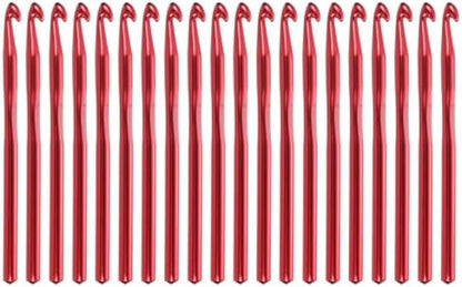 uxcell 20Pcs Aluminum Crochet Hook 8.0mm US Size L (Size 11) Knitting Needles for DIY Craft Yarn Red by uxcell