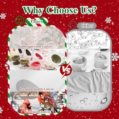 Cardinal Paint by Numbers Kit for Adults Canvas, Paint by Number Christmas - Image 5