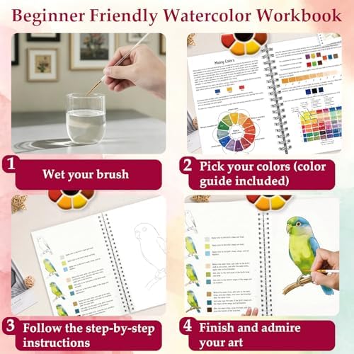 apolyone 2-Pack Beginner Watercolor Workbooks - Image 5