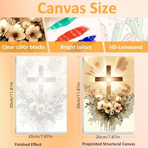 Mandun Religious Paint by Numbers Kit for Adults, 3 Pack, 7.8x11.8 inch - Image 2