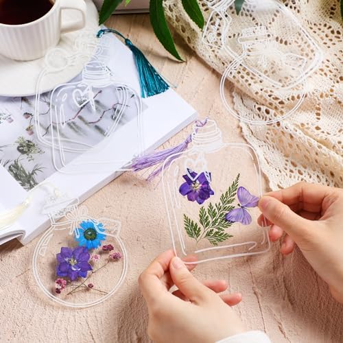 Taobary 91 Pcs DIY Dried Flowers Bookmarks Transparent, Vintage Color - Image 6