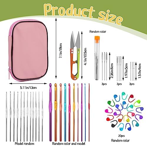 IMZAY 54 Pcs Crochet Hooks Set 0.6–6.5mm Ergonomic Crochet Needles Set - Image 2
