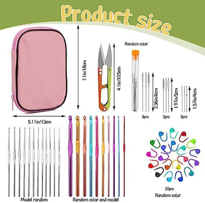 IMZAY 54 Pcs Crochet Hooks Set 0.6–6.5mm Ergonomic Crochet Needles Set - Image 2