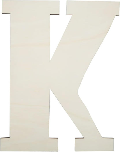 12 Inch Unfinished Wooden Numbers, 1/8 Inch Thick Large Blank Wooden Alphabet Handmade Painting Sign Boards for DIY Birthday Wedding Graduate Party Decor Props - K