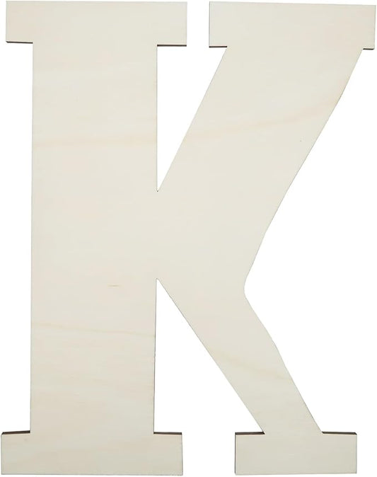 12 Inch Unfinished Wooden Numbers, 1/8 Inch Thick Large Blank Wooden Alphabet Handmade Painting Sign Boards for DIY Birthday Wedding Graduate Party Decor Props - K