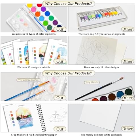 Watercolor Workbooks for Adults Beginners & Teens, 16 Colors 15 Beautiful Paintings, Pre-Outlined Designs, Easy Watercolor Art Book（Scenery） - Image 4
