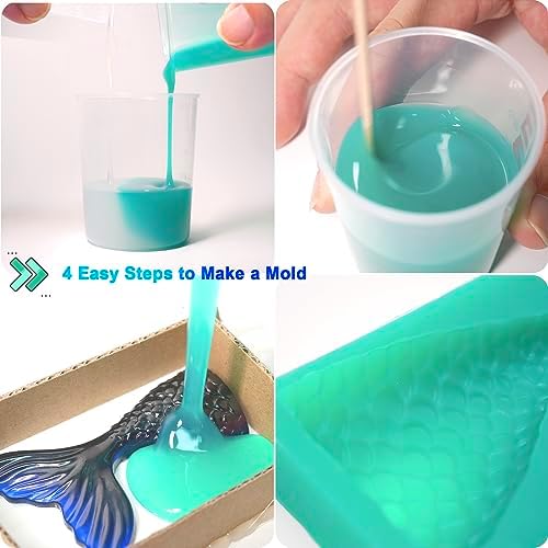 BBDINO Platinum Liquid Silicone Mold Making Kit 8A Jade Green 2 Gallons - Image 2