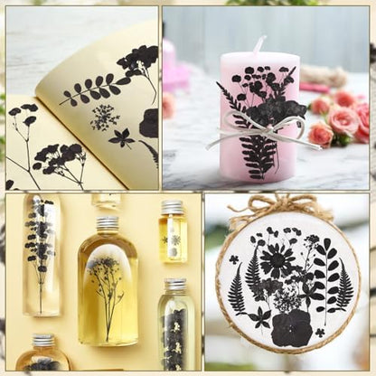 Fabbay 200 Pcs Dried Pressed Flowers Natural Leaves for Resin Nail, Black - Image 6