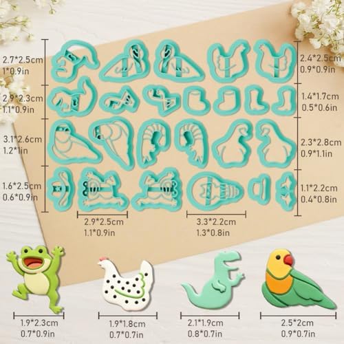 ORIGACH 24 Pcs Fun Animals Polymer Clay Cutters Set - Image 3