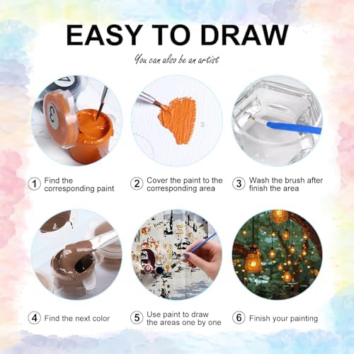 Yezavesu Paint by Numbers Kit for Adults, Scenery Adult Paint by Number Kits on Canvas Without Frame, DIY Acrylic Landscape Painting by Numbers for Home Wall Decor Gift 16x20 Inch - Image 6