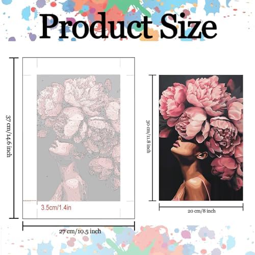 6 Pack Fashion Woman Paint by Numbers Kit for Adults Beginners 8x12 Inch, Abstract Flower Girl Paint by Number Kits on Canvas Without Frame, DIY Acrylic Painting by Numbers for Home Wall Decor Gift - Image 3