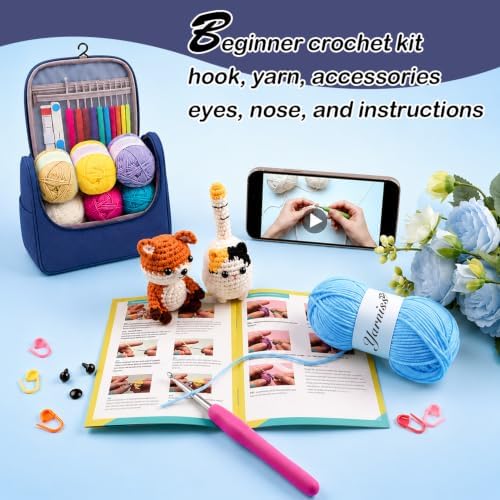 Yarniss Crochet Kit for Beginners,All in One Crochet Kits for Adult,Navy - Image 2