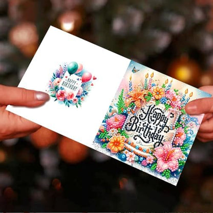 pigpigboss 6 Packs Happy Birthday Diamond Painting Greeting Cards - Image 4