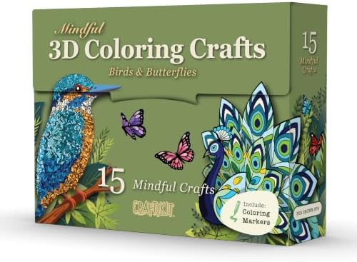 Craftikit Adult Paper Craft Kit for Women, 15 Bird & Butterfly Projects by CraftiKit