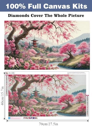 Large Diamond Art Kits for Adults,Cherry Blossoms Diamond Art Painting Kits - Image 4