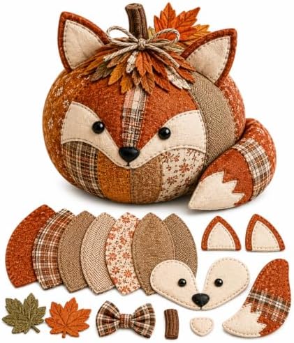 DIY Animal Pumpkin Sewing Kit, 12 Woodland Crafts for Adults (Fox) by Unknown