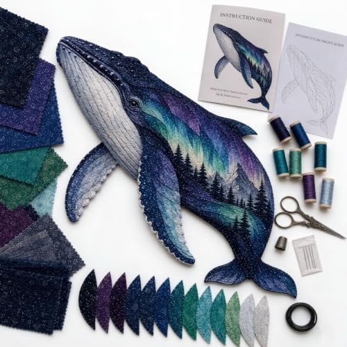 Northern Lights Wildlife DIY Patchwork Kit - Sewing Craft Kit for Adults with Layered Fabric Animal Pieces, Handmade Home Decor Project for Craft Lovers & DIY Enthusiasts by Unknown