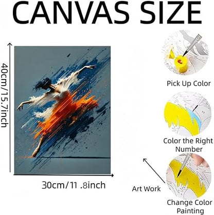 DOTSTART Paint by Numbers Kit for Adults Beginner,Power Dancer Adult Paint by Number Kits on Canvas,Painting by Numbers Easy Oil Painting,for Home Wall Decor 11.8X15.7 inches - Image 2