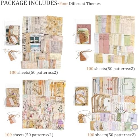 400PCS Vintage Scrapbook Paper Junk Journal Kit Aesthetic Decorative Paper - Image 6