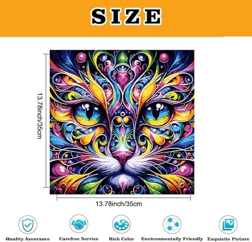 Animal Cat Paint by Numbers Kit for Adults Framed Canvas, Frameworkless ﻿ - Image 3
