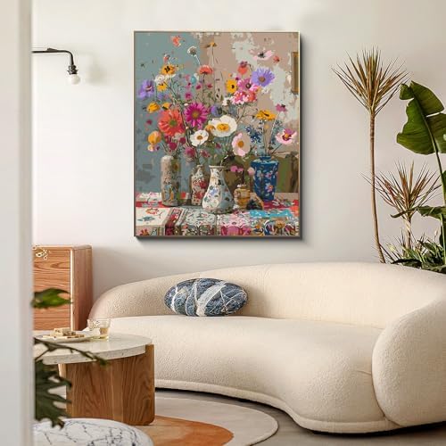 PRASIO Flowers Paint by Numbers Kit for Adults Beginner 16x20 Inch - Image 2