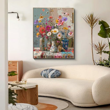 PRASIO Flowers Paint by Numbers Kit for Adults Beginner 16x20 Inch - Image 2
