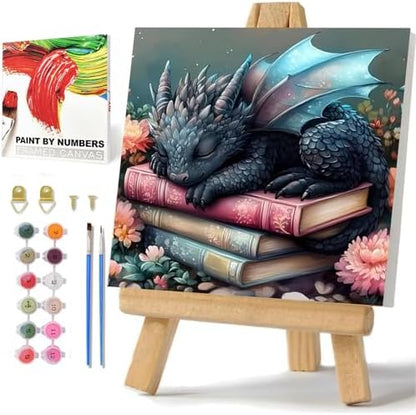 Dragon Paint by Numbers Kit for Adults Beginner, Paint by Numbers 10x10 in by hkejoi