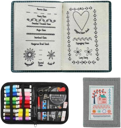 Mirfa Ultimate Embroidery Learning Book, DIY Embroidery Stitch Kit with Complete Sewing Kit, 106 Patterns for Sewing Enthusiasts, Sewing Practice Guide for Adults, Hobby Crafting, Knitting & Weaving by Mirfa