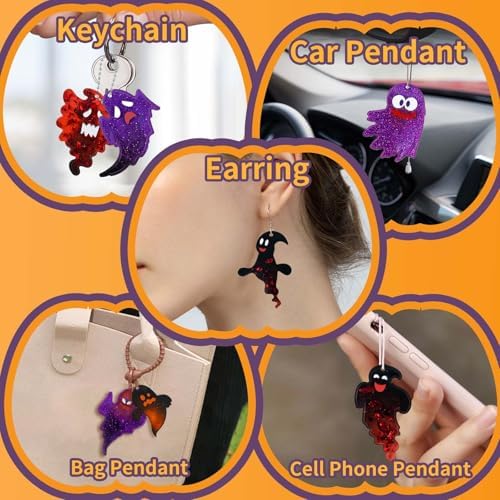 Halloween Resin Earring Molds with Holes, 9 Pair Ghost Earring Mold - Image 3