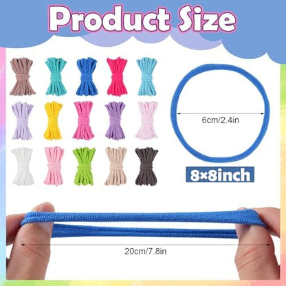 XXAptube 375 Pcs 15 Color Weaving Loom Refill Loops, Nylon Craft Potholder Loom Loops Kit for Potholder 6” 7” Size Pot Holder and Adults DIY Knitting Craft - Image 2