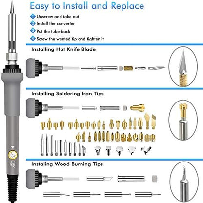 137PCS Wood burning Kit, DIY Creative Tool Set Soldering Woodburning Kit - Image 3