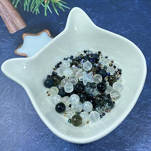 Assorted Glass Resin Beads Multi Size Colors Smooth Cracked Gravel Millet Spacer Beads for Bracelets Necklace Earring DIY Jewelry Making Craft(Moon Shadow White Series) - Image 2