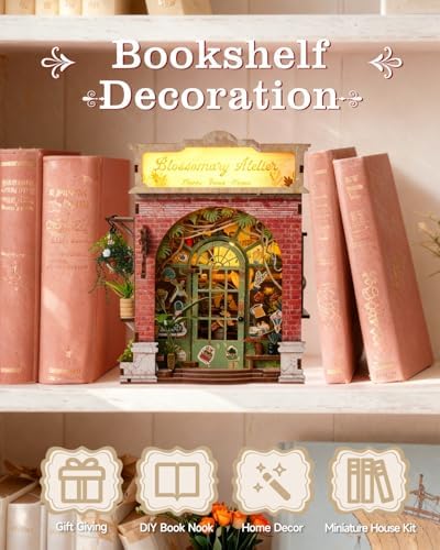 Book Nook Kit, Floral Cottage DIY Miniature House Kit & Stepless Dimming - Image 4