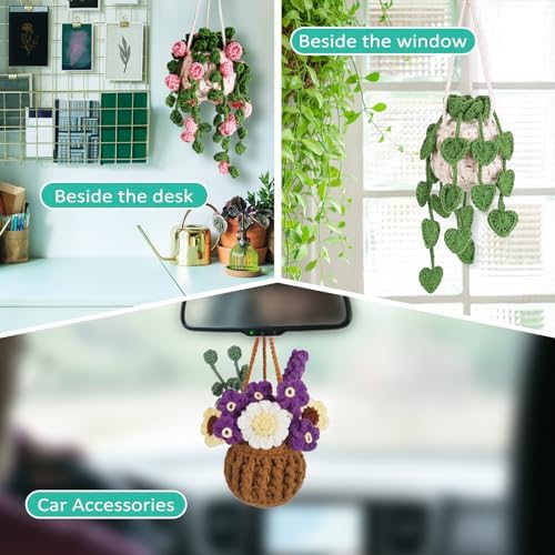 Crochetta Beginner Crochet Kit with Step-by-Step Video Tutorials, Learn to Crochet for Adults & Kids, Knitting Craft Supplies, Hanging Plants Home Decor (40%+ Yarn) - Image 2
