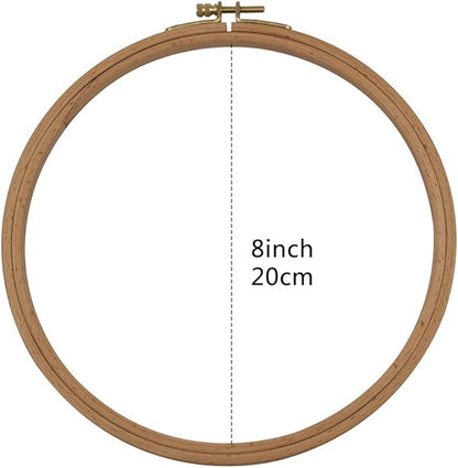 2 Pack 8'' Embroidery Hoop, guofa 20CM Beech Wood Cross Stitch Hoops, Decorative Hanging Stitch Hoops Frames for Craft