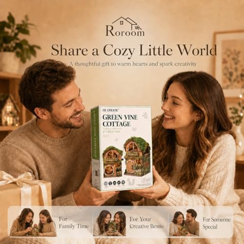 Roroom DIY Miniature House Kit, Forest Fairy-Tale Cottage Dollhouse Kit - Image 6