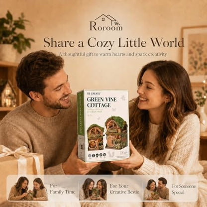 Roroom DIY Miniature House Kit, Forest Fairy-Tale Cottage Dollhouse Kit - Image 6
