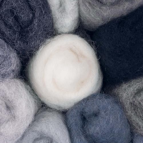 The Felt Box Gray Wool Batts for Needle Felting – 100g (3.5oz) Assorted Shades – Natural Sheep Fiber for Core & Detail Felting, Wet Felting, Crafts & DIY Projects - Image 4