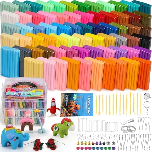 Ixiaoyoo 70 Colors Polymer Clay, Oven Bake DIY Modeling Clay for Kids by Ixiaoyoo