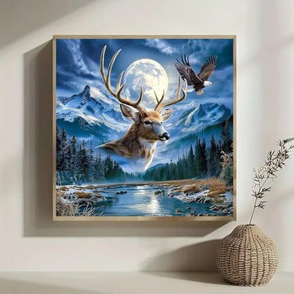 Lophomie Diamond Art Kits for Adults, 5D Deer & Eagle Diamond Painting Kits - Image 3