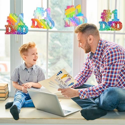 Wooden Fathers Day Crafts for Kids DAD Letter Ornaments to Paint 7 Inch, Large Size Father's Day Wooden Daddy Cutout DIY Blank Unfinished Wood Father's Gifts Ornament for Crafts Hanging Decorations - Image 7