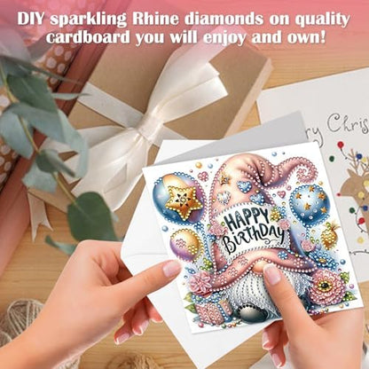 6 Packs Diamond Painting Cards Kits for Adults, Happy Birthday Diamond Art Greeting Cards with Envelop, Diamond Art Cards Gift for Families, Friends, Partners (Birthday 02) - Image 5