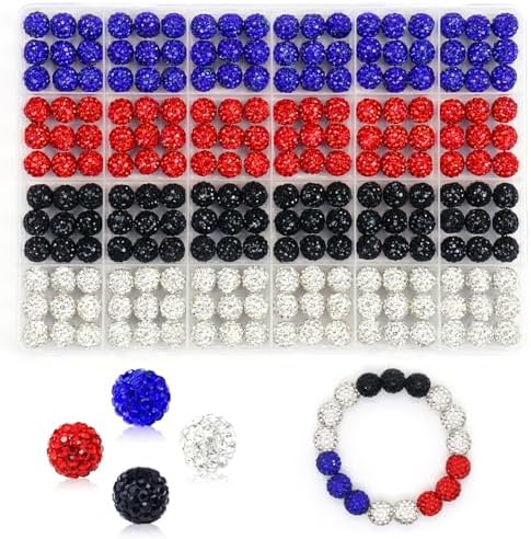 216 Pcs 10mm Clay Rhinestone Beads, Glitter Sparkle Baseball Beads, Shiny Disco Ball Design Beads for Jewelry Making, Craft Supplies for Adult Bracelets Necklaces Earrings Decoration (Kit 3) by Welcometobuy