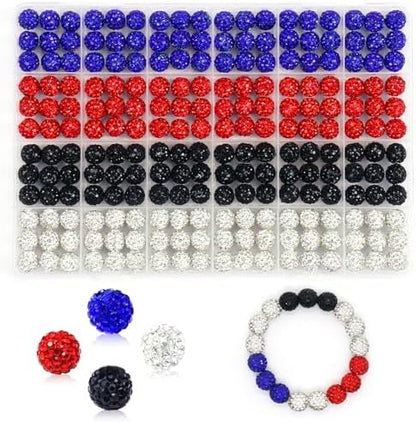 216 Pcs 10mm Clay Rhinestone Beads, Glitter Sparkle Baseball Beads, Shiny Disco Ball Design Beads for Jewelry Making, Craft Supplies for Adult Bracelets Necklaces Earrings Decoration (Kit 3) by Welcometobuy
