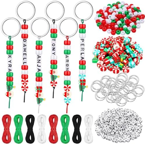 Landical 564 Pcs Christmas Keychain Making Kit DIY Name Bead Craft by Landical