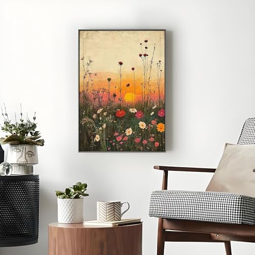 OJTOYART Flower Paint by Numbers Kit for Adults, Wildflower Adult Painting by Numbers for Beginner on Canvas, DIY Hand Painted Oil Paintings for Home Wall Decor 16 X 20 inch - Image 2