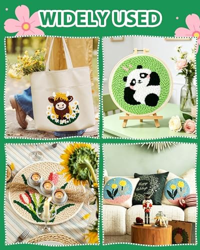 FIVEIZERO Punch Needle Kit for Beginners,Yellow Flower Patterns - Image 6
