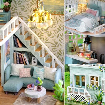 DIY Miniature House Kit with Furniture, Opened & Closed Mini Dollhouse - Image 5