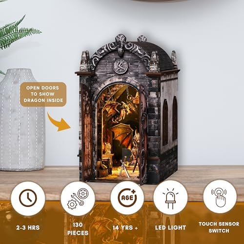 DIY Book Nook Kit LED 3D Puzzle - Dragon's Treasure Labyrinth - Image 2